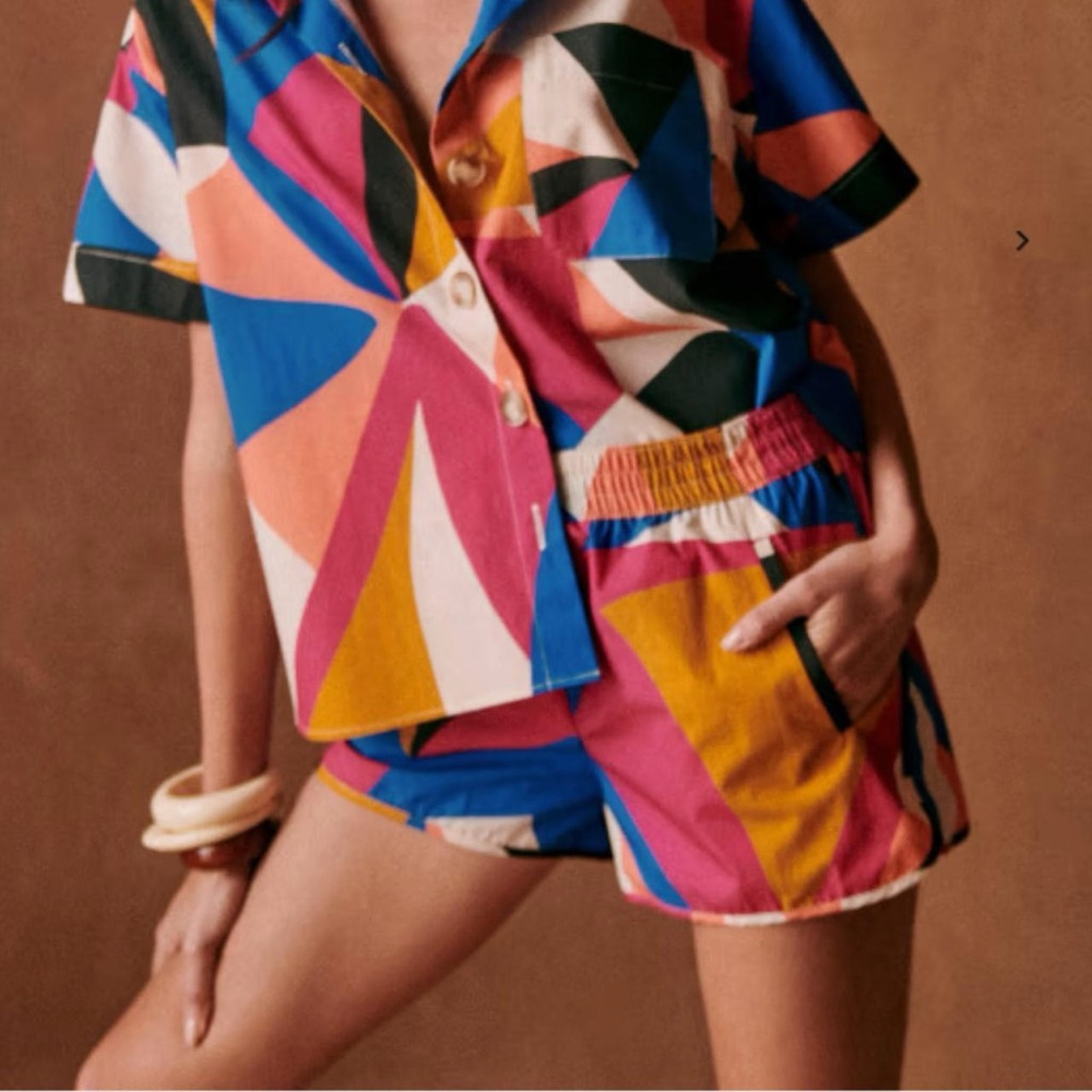 Sezane Multicolor Geometric Women Shorts